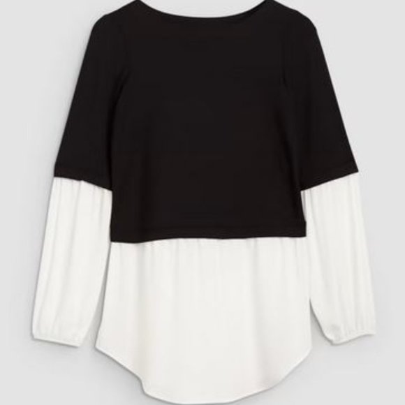 MELANIE LYNE:  Contrast Fooler Tunic - black/white - Picture 4 of 10